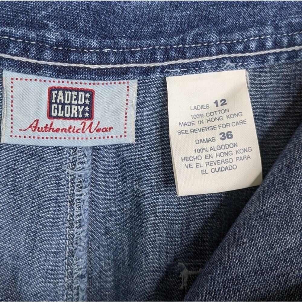 Vintage Denim Midi Jean Skirt 12 Modest Y2K Cottagecore Western Long Prairie - Picture 8 of 13